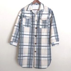 Long Plaid Shacket Size Large